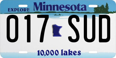 MN license plate 017SUD