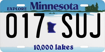 MN license plate 017SUJ