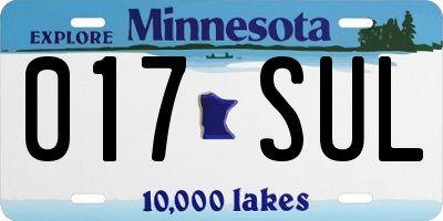 MN license plate 017SUL