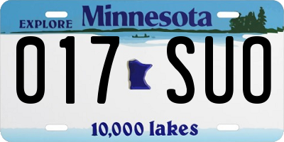 MN license plate 017SUO