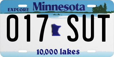 MN license plate 017SUT