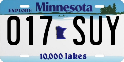 MN license plate 017SUY
