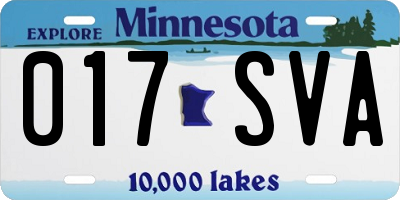 MN license plate 017SVA