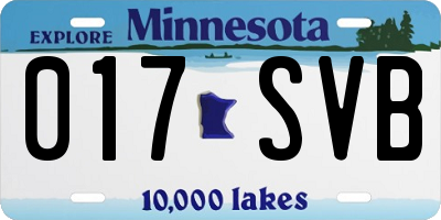 MN license plate 017SVB