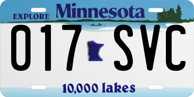 MN license plate 017SVC