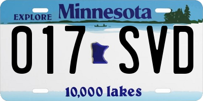 MN license plate 017SVD