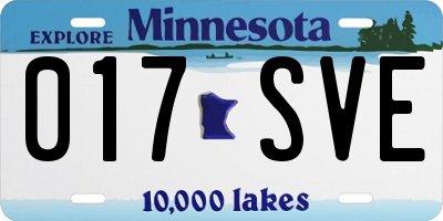 MN license plate 017SVE