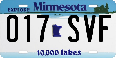 MN license plate 017SVF