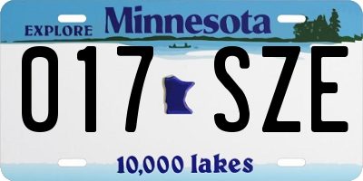 MN license plate 017SZE