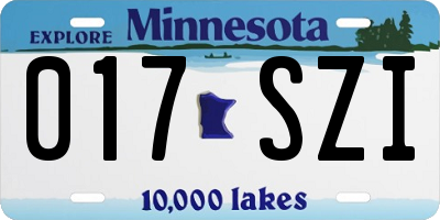 MN license plate 017SZI