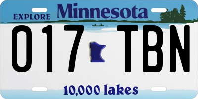 MN license plate 017TBN