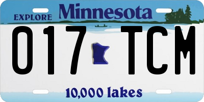MN license plate 017TCM