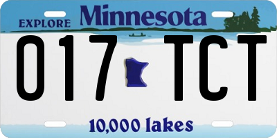 MN license plate 017TCT