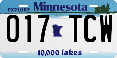 MN license plate 017TCW