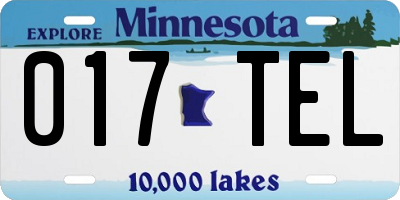 MN license plate 017TEL