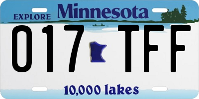 MN license plate 017TFF