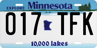 MN license plate 017TFK