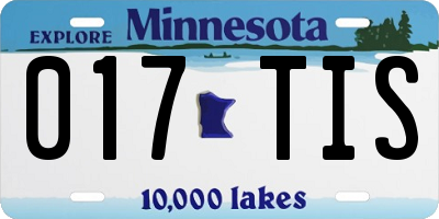 MN license plate 017TIS
