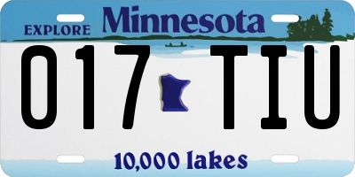 MN license plate 017TIU