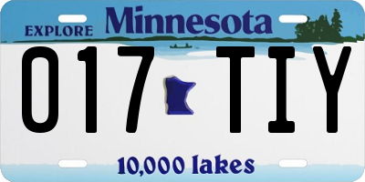MN license plate 017TIY