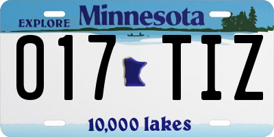 MN license plate 017TIZ