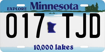 MN license plate 017TJD