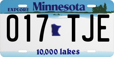 MN license plate 017TJE