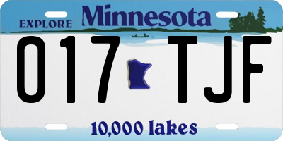 MN license plate 017TJF