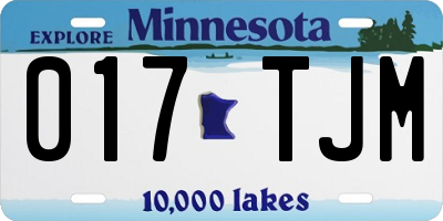 MN license plate 017TJM