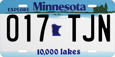 MN license plate 017TJN