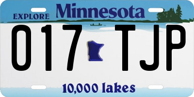MN license plate 017TJP
