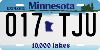 MN license plate 017TJU