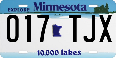MN license plate 017TJX