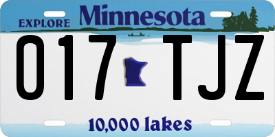 MN license plate 017TJZ