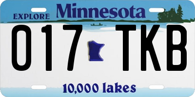 MN license plate 017TKB
