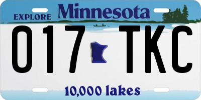 MN license plate 017TKC