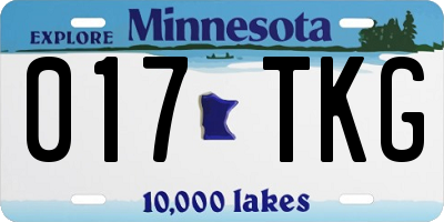 MN license plate 017TKG