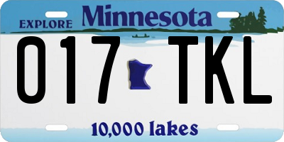 MN license plate 017TKL