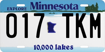 MN license plate 017TKM