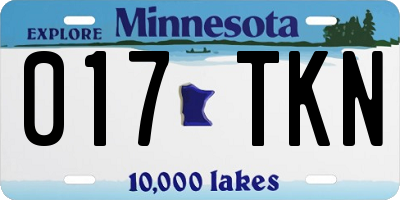 MN license plate 017TKN