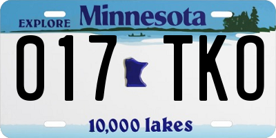 MN license plate 017TKO