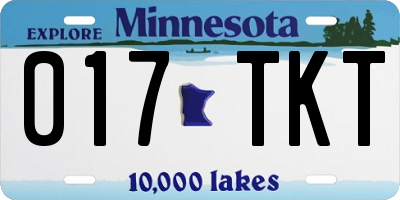 MN license plate 017TKT
