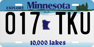 MN license plate 017TKU