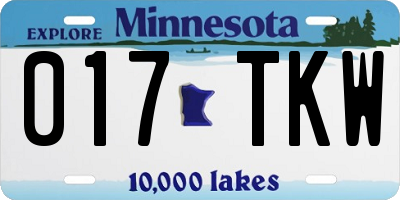 MN license plate 017TKW