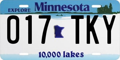 MN license plate 017TKY