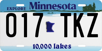 MN license plate 017TKZ