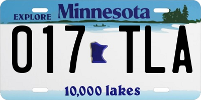 MN license plate 017TLA
