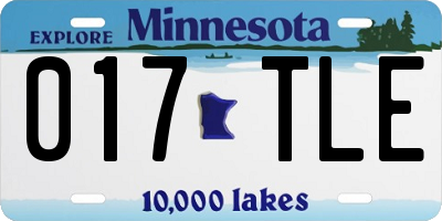 MN license plate 017TLE