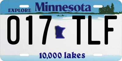 MN license plate 017TLF