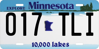 MN license plate 017TLI